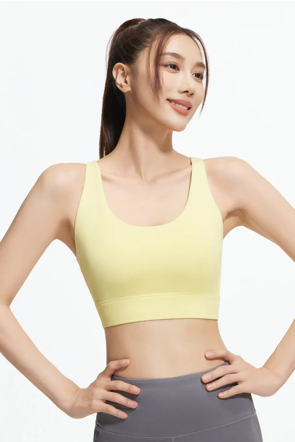 Women’s Mesh Cross-Back Shockproof Sports Bra – Supportive & Breathable Active Top
