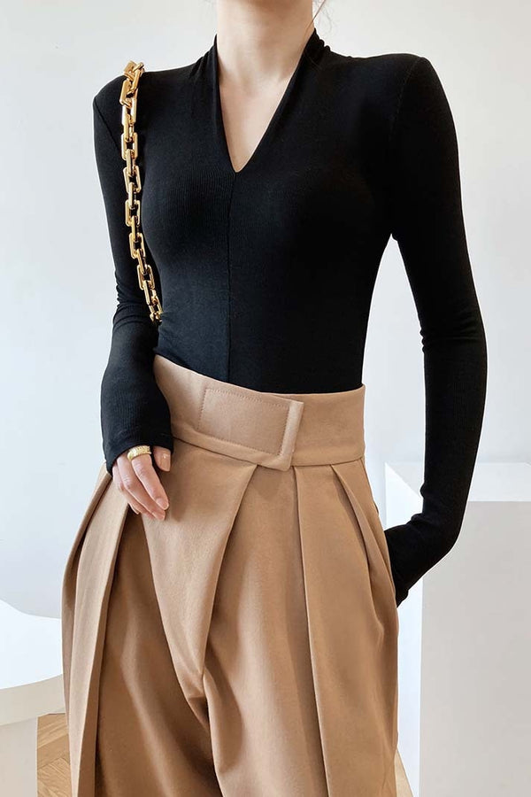 Long Sleeve V-Neck Top