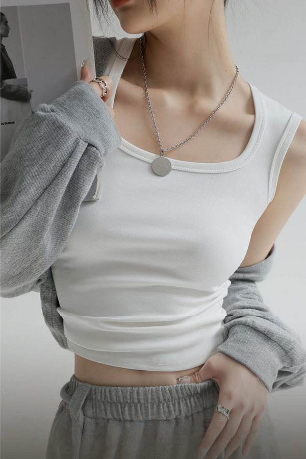 Women’s U-Neck Cotton Ribbed Camisole Tank – Soft, Breathable & Flattering