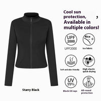 Women's UV Protection Yoga Jacket – Cooling, Stretch Fit, Long Sleeve Workout Layer