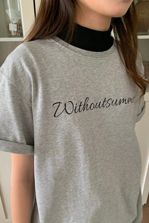 Letter Print Cotton T-Shirt