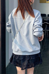 Round Neck Embroidered Sweatshirt