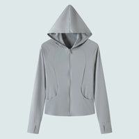 Women’s UPF 50+ Ice Silk Cooling Sun Protection Jacket – Lightweight, Breathable, with Side Pockets
