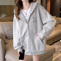 Women's Embroidered Zip-Up Sweater