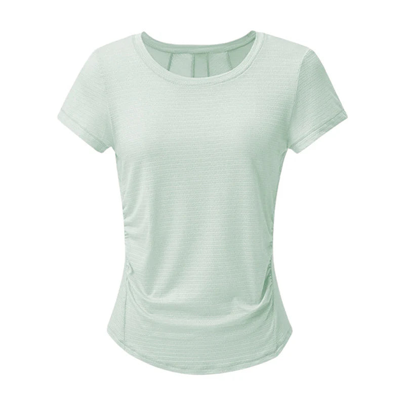 Quick-Dry Yoga Top with Breathable Back Panel – Lightweight & Stylish Activewear