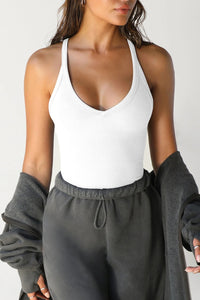 Slim Fit Ribbed Knit Vest Top