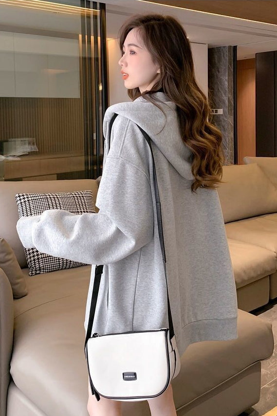 Women's Embroidered Zip-Up Sweater