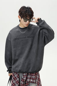 Men’s Split Stitching American Retro Crew Neck Sweatshirt – Vintage Fall & Winter Pullover