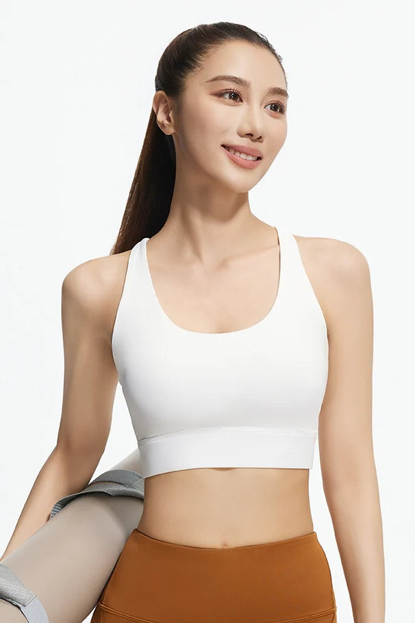 Women’s Mesh Cross-Back Shockproof Sports Bra – Supportive & Breathable Active Top
