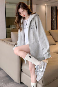 Women's Embroidered Zip-Up Sweater