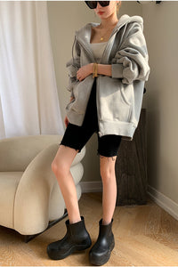 Women’s Zip Oversized Hooded Sweater