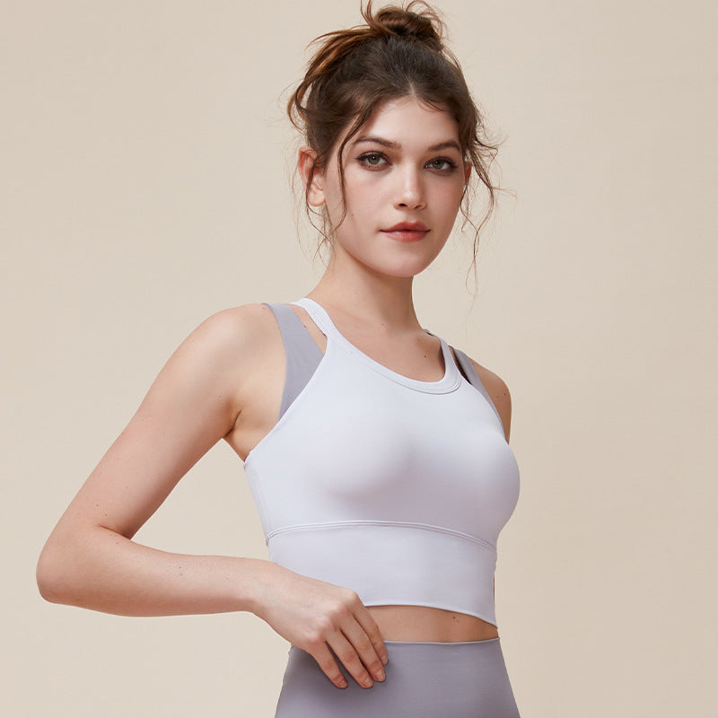 Women’s Color-Block Two-Tone Workout Vest — “Two-in-One” Look, Mesh Back & Built-In Support
