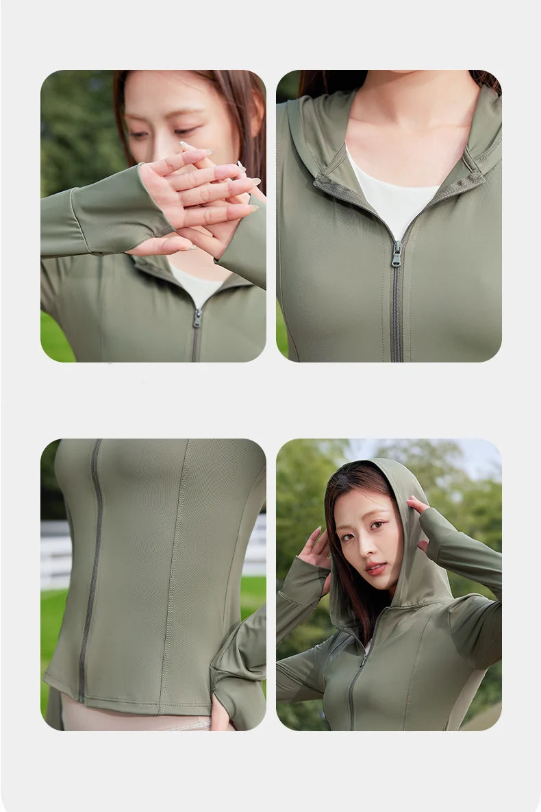 Women’s UPF 50+ Slim Fit Yoga Jacket – Cooling, Lightweight, Sun-Protective