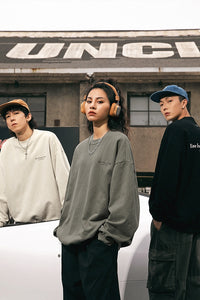 Retro American Graphic Crew Neck Sweatshirt – Oversized Pullover