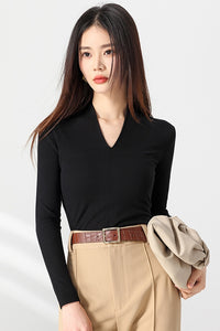 Long Sleeve V-Neck Top