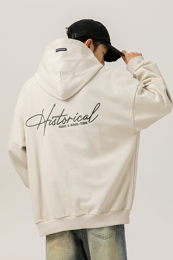 Retro Heavyweight Hoodie – Embroidered Lettering
