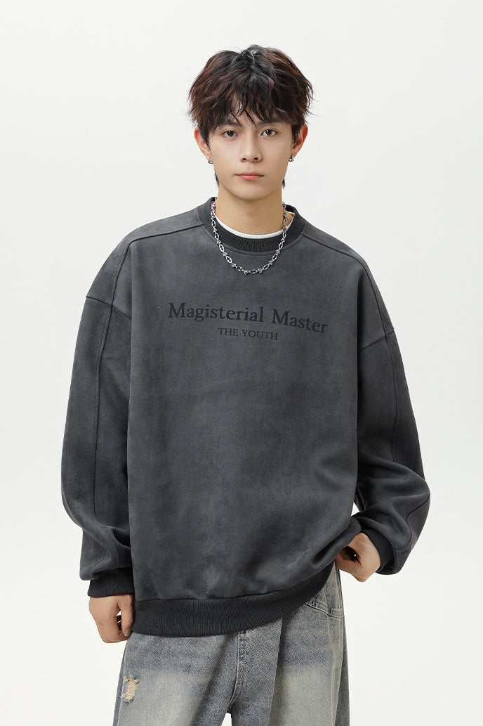 Men’s Split Stitching American Retro Crew Neck Sweatshirt – Vintage Fall & Winter Pullover
