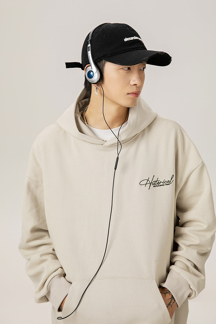 Retro Heavyweight Hoodie – Embroidered Lettering