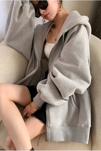 Women’s Zip Oversized Hooded Sweater