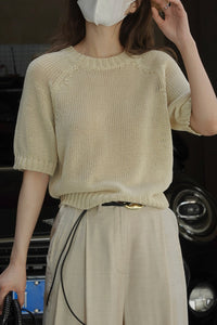 Round Collar Knit Top