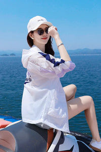 Women’s Colorblock Lightweight Sun Protection Jacket – Breathable, Wind-Resistant, Stylish Layering Piece
