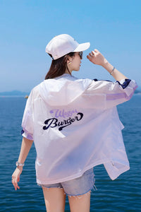 Women’s Colorblock Lightweight Sun Protection Jacket – Breathable, Wind-Resistant, Stylish Layering Piece