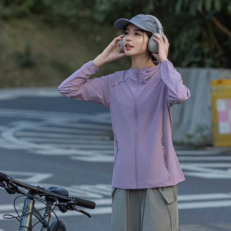 Women’s Ice Silk UV Protection Jacket – Lightweight, Stretchy, Sun-Proof Outer Layer