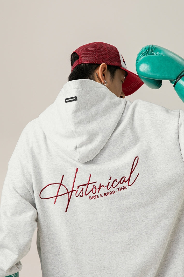Retro Heavyweight Hoodie – Embroidered Lettering