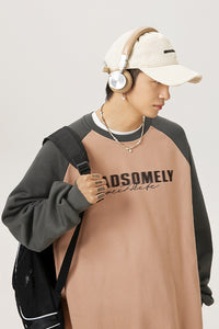 Men’s Color Contrast Patchwork Raglan Sleeve Sweatshirt – Trendy Fall & Winter Pullover