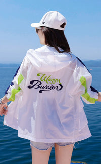 Women’s Colorblock Lightweight Sun Protection Jacket – Breathable, Wind-Resistant, Stylish Layering Piece