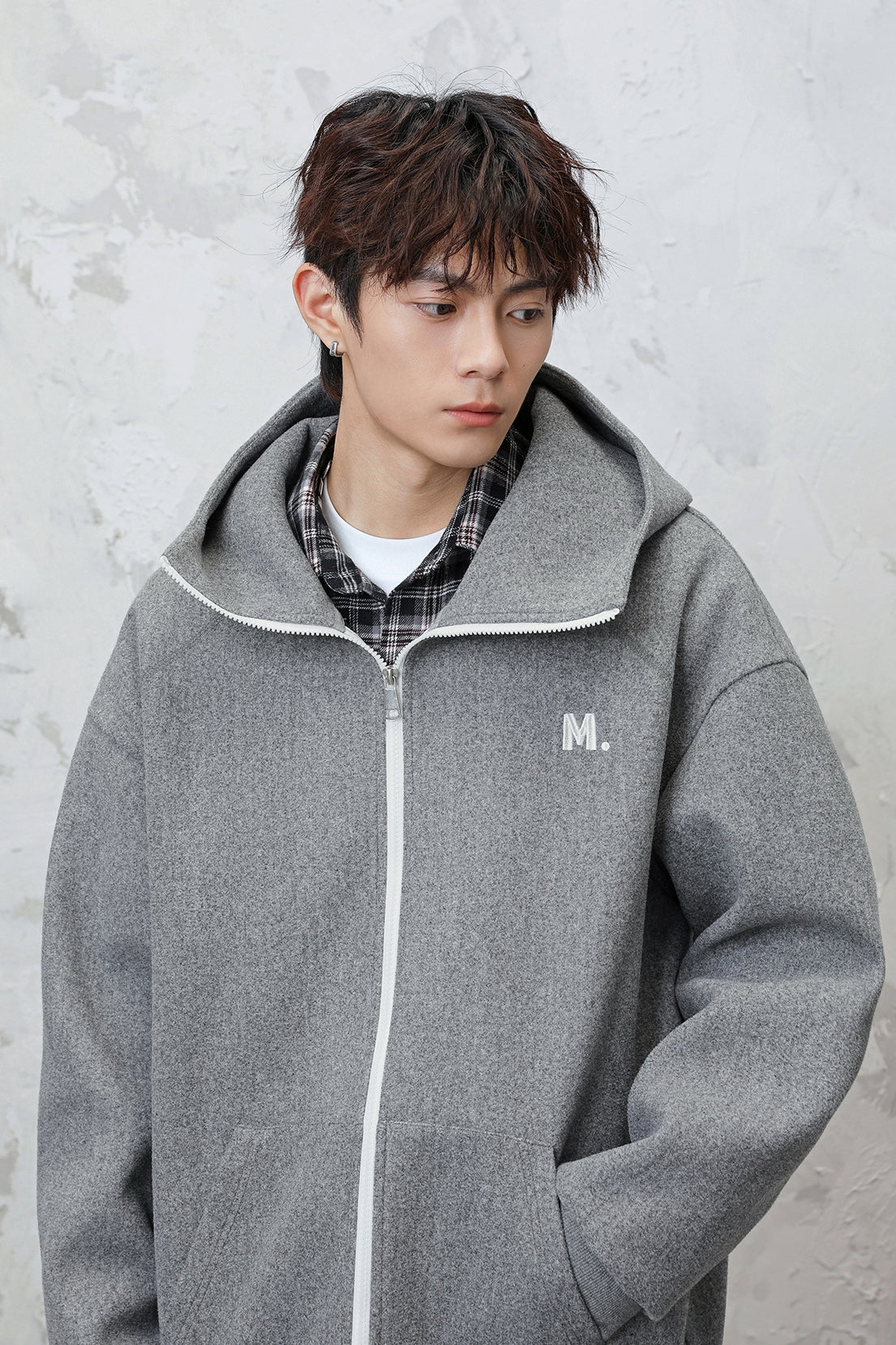 Heavyweight Color-Block Zipper Hooded Sweater – Thickened Casual Fall & Winter Sweater
