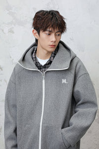Heavyweight Color-Block Zipper Hooded Sweater – Thickened Casual Fall & Winter Sweater
