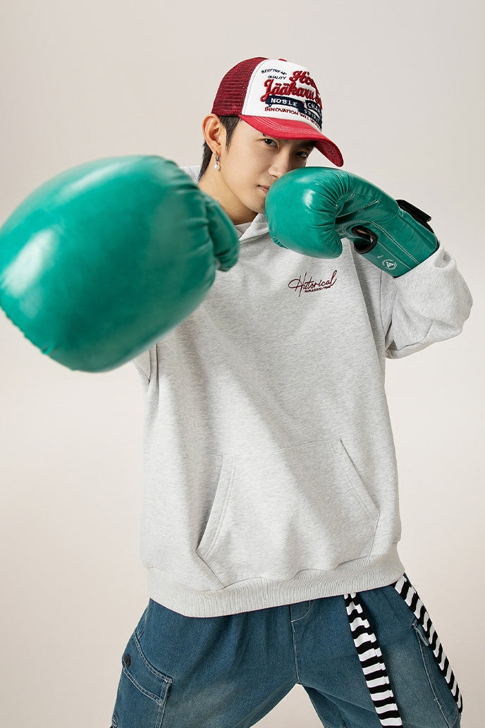 Retro Heavyweight Hoodie – Embroidered Lettering