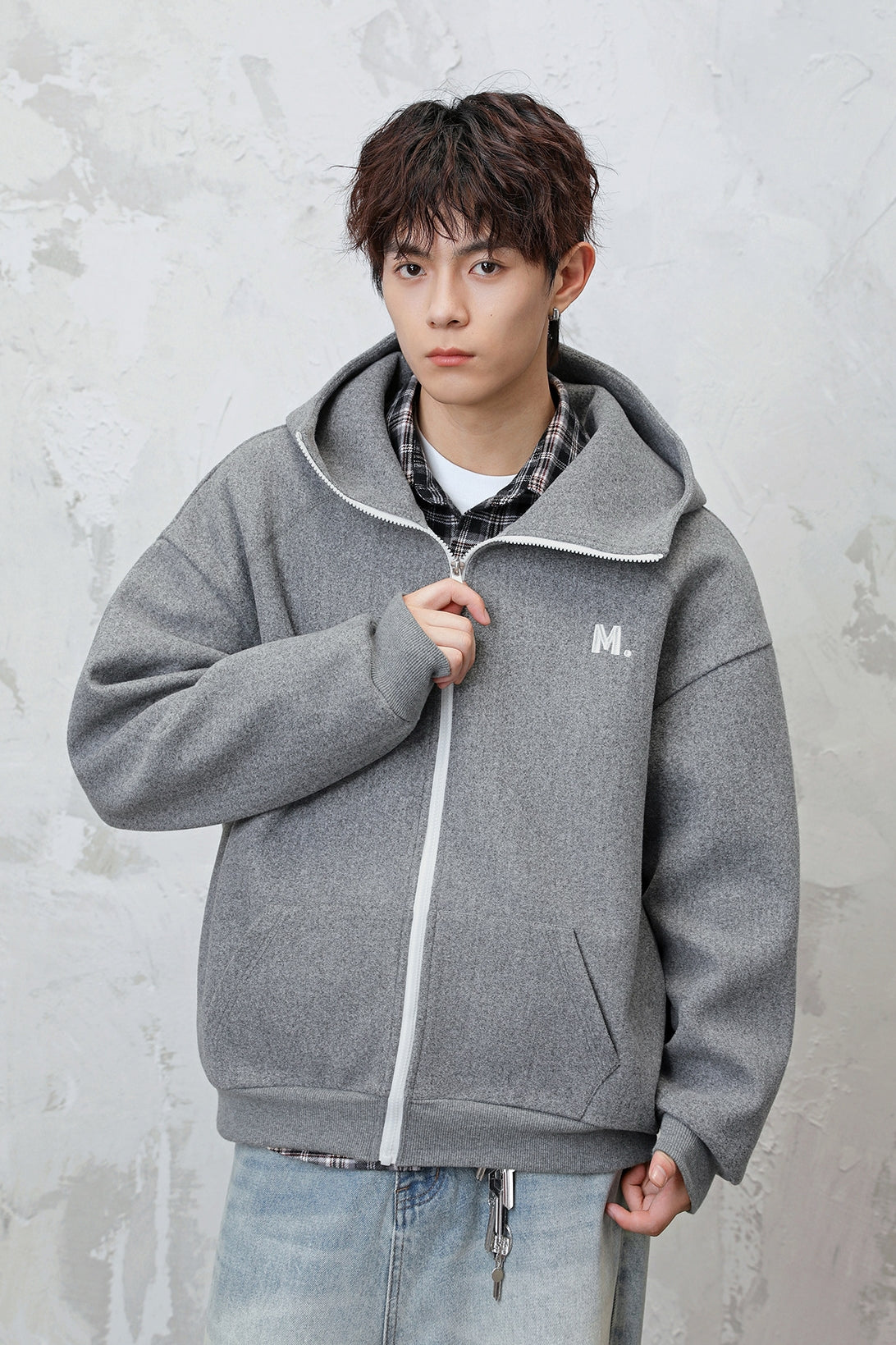 Heavyweight Color-Block Zipper Hooded Sweater – Thickened Casual Fall & Winter Sweater