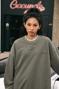 Retro American Graphic Crew Neck Sweatshirt – Oversized Pullover