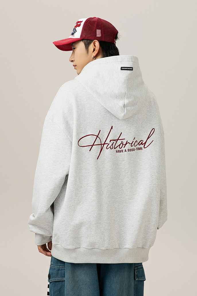 Retro Heavyweight Hoodie – Embroidered Lettering