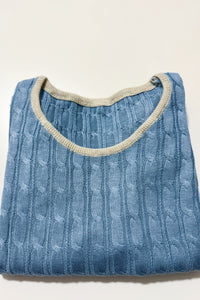Twisted Pattern Round-Neck Sweater