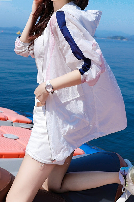 Colorblock Lightweight Sun Protection Jacket/Windbreakers