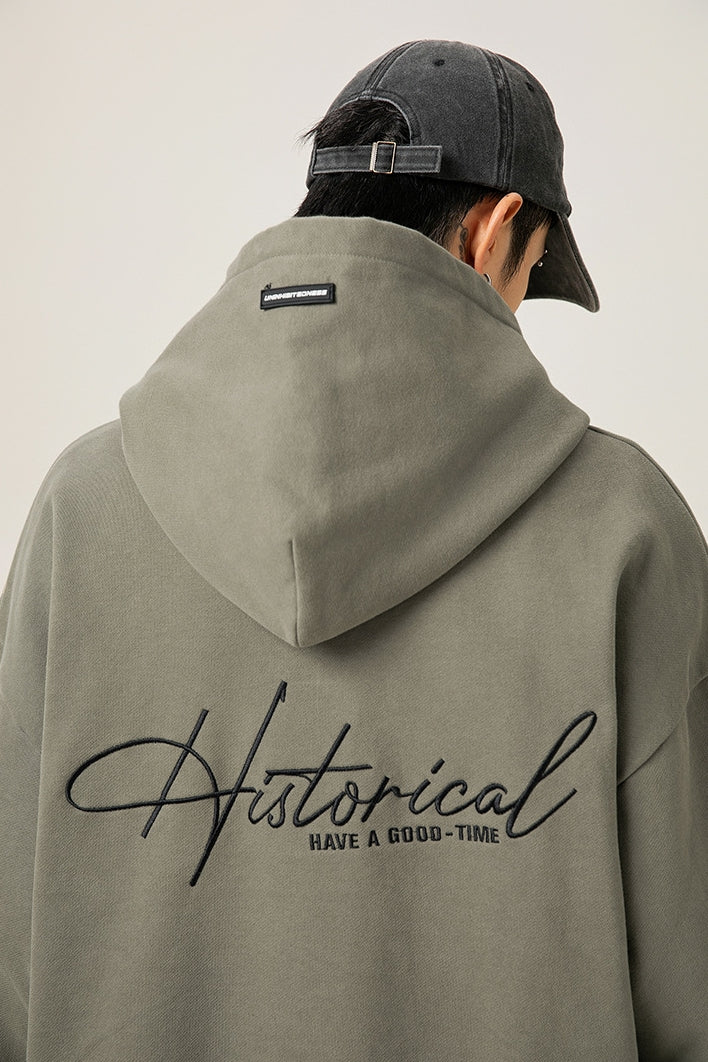 Retro Heavyweight Hoodie – Embroidered Lettering