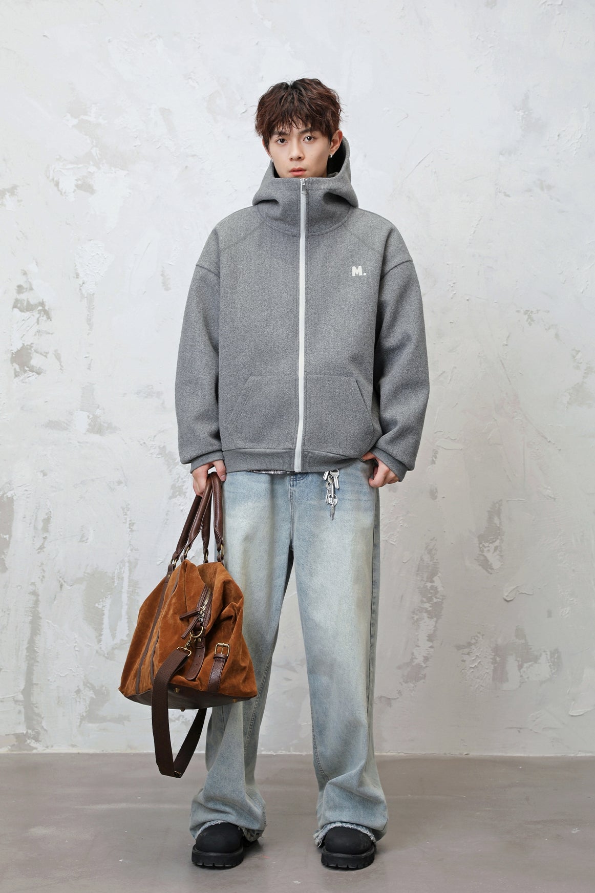 Heavyweight Color-Block Zipper Hooded Sweater – Thickened Casual Fall & Winter Sweater
