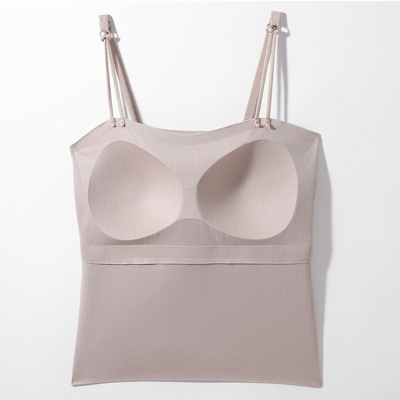 Push-Up Seamless Spaghetti Strap Camisole – Built-In Support & Smooth Fit