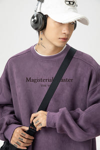 Men’s Split Stitching American Retro Crew Neck Sweatshirt – Vintage Fall & Winter Pullover