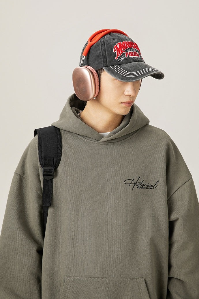 Retro Heavyweight Hoodie – Embroidered Lettering