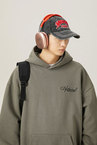 Retro Heavyweight Hoodie – Embroidered Lettering