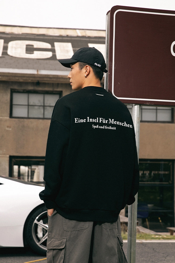 Retro American Graphic Crew Neck Sweatshirt – Oversized Pullover