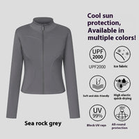 Women's UV Protection Yoga Jacket – Cooling, Stretch Fit, Long Sleeve Workout Layer