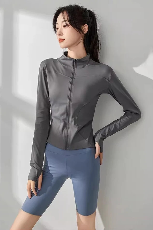 Women's UV Protection Yoga Jacket – Cooling, Stretch Fit, Long Sleeve Workout Layer