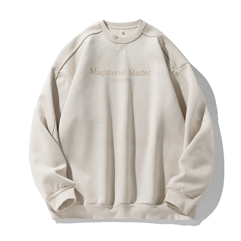 Men’s Split Stitching American Retro Crew Neck Sweatshirt – Vintage Fall & Winter Pullover