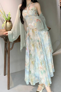 Embroidered Halter Cami Maxi Dress
