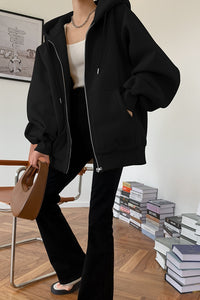 Women’s Zip Oversized Hooded Sweater